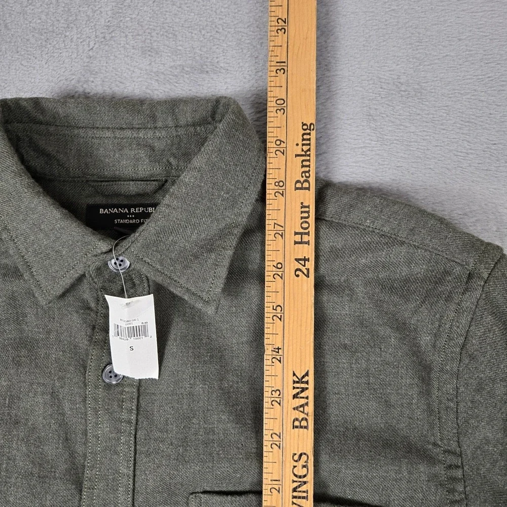 Banana Republic‎ Shirt Jacket Mens Small Green Greek Olive Cotton Heavy NWT